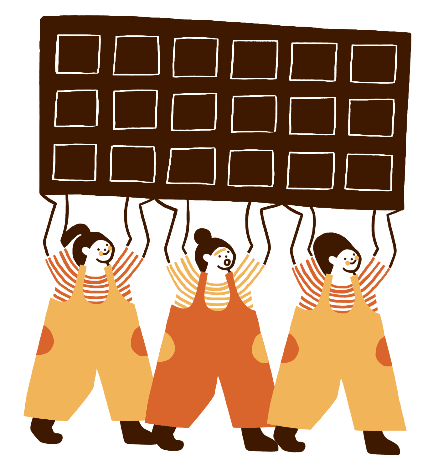 three person holding chocolate